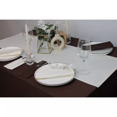 Скатерть Melano set cotton art 43-896 Brown шоколадный в Москве Скатерть Melano set cotton art 43-896 Brown шоколадный в Москве