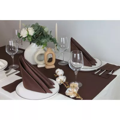 Скатерть Melano set cotton art 43-896 Brown шоколадный в Москве Скатерть Melano set cotton art 43-896 Brown шоколадный в Москве