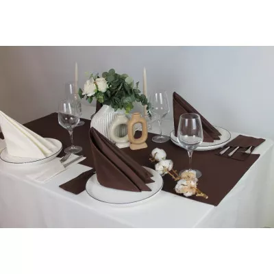 Скатерть Melano set cotton art 43-896 Brown шоколадный в Москве Скатерть Melano set cotton art 43-896 Brown шоколадный в Москве