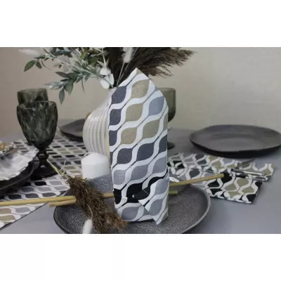 Наперон коллекция "Art Teflon" цвет ART Teflon waves oliva grey Наперон коллекция "Art Teflon" цвет ART Teflon waves oliva grey